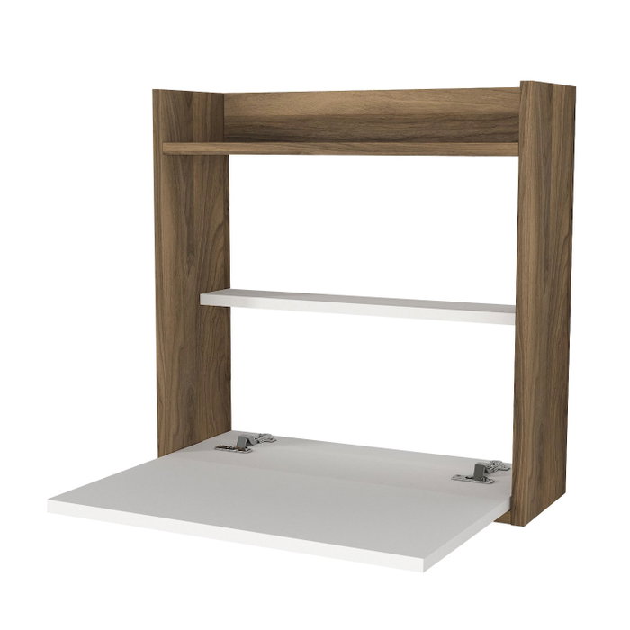 Hanah Home Mesa de Estudio Abatible Blanco y Nogal Plegable para Espacio de Trabajo Productivo