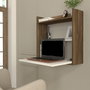 Hanah Home Mesa de Estudio Abatible Blanco y Nogal Plegable para Espacio de Trabajo Productivo