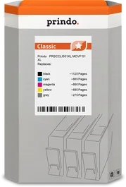 Prindo Multipack de cartuchos de tinta Classic XL Negro, Cian, Magenta, Amarillo, Gris