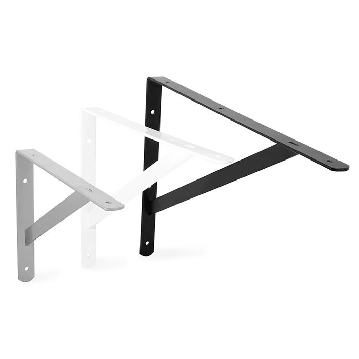 HERRAJES ALK Escuadra Refuerzo Dory Negro, Blanco Y Gris Acabado Negro Ancho Externo 300