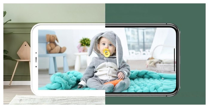 Arenti AInanny B2 Cámara de Vigilancia WiFi con Pantalla LCD de 5 Pulgadas, Visión Nocturna, Blanco