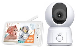 Arenti AI nanny B2 Kit Monitor LCD WiFi Blanco - Cámara Bebé con Visión Nocturna y Sensor Temperatura