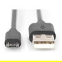 Digitus Cable de conexión USB 2.0 Tipo A a Micro-B, 1.8m, color negro, para carga y sincronización