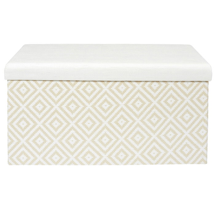 Home Deco Factory Banco Puf Plegable Trenzado Blanco Mirage 76x38x38 cm Home Deco Factory Banco Puf Plegable Trenzado Blanco Mirage 76x38x38 cm