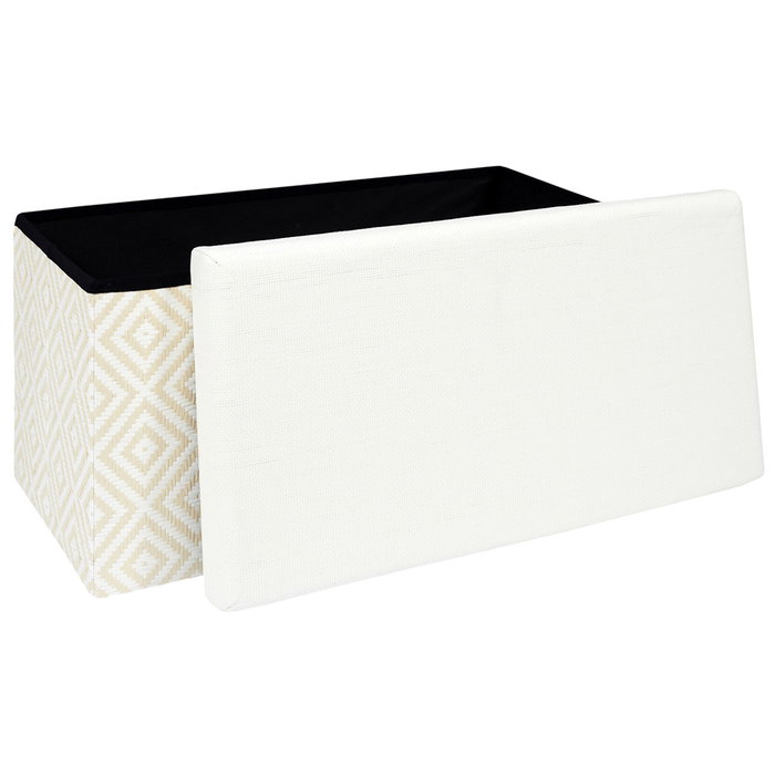 Home Deco Factory Banco Puf Plegable Trenzado Blanco Mirage 76x38x38 cm Home Deco Factory Banco Puf Plegable Trenzado Blanco Mirage 76x38x38 cm