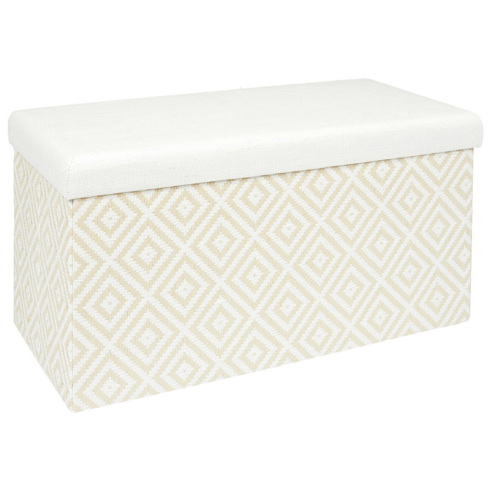 Home Deco Factory Banco Puf Plegable Trenzado Blanco Mirage 76x38x38 cm Home Deco Factory Banco Puf Plegable Trenzado Blanco Mirage 76x38x38 cm