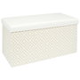 Home Deco Factory Banco Puf Plegable Trenzado Blanco Mirage 76x38x38 cm