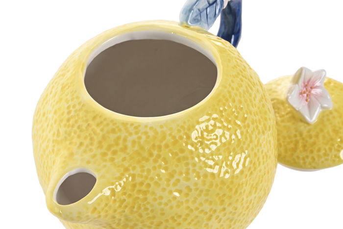 DKD Home Decor Tetera Mediterraneo Amarillo Azul 15 x 19 x 25.5 cm (2 Unidades)