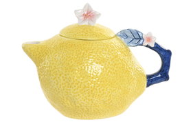 DKD Home Decor Tetera de Dolomita Limón Amarillo 750 ml