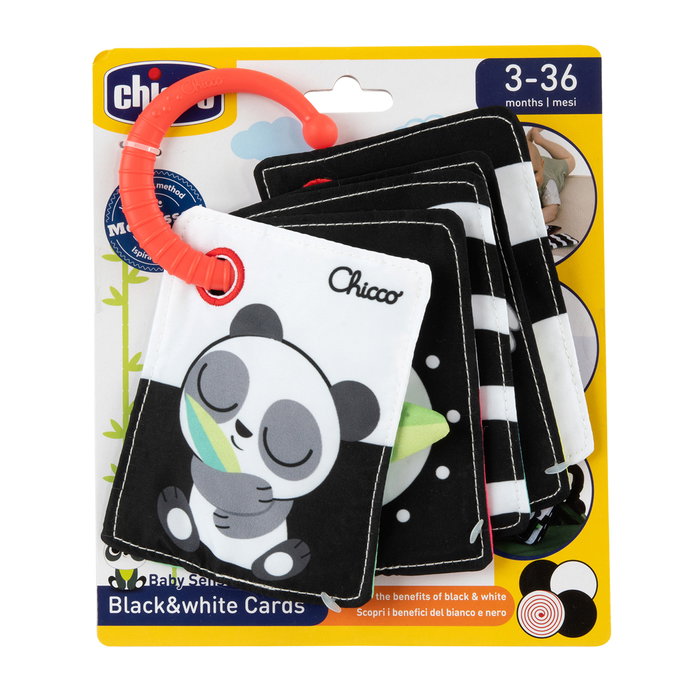 Chicco Cartas En Blanco Y Negro - Tarjetas de tela Montessori +3 meses Estimulación visual