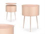 Giftdecor Mesa Auxiliar Redonda Base Nude Metal Rosa 40x40x57 cm