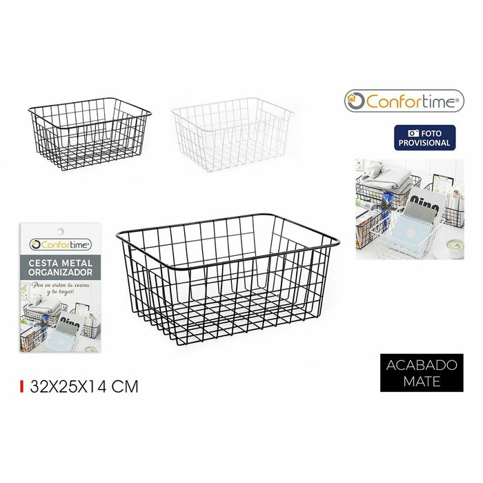Cesta Multiusos Confortime 32 x 25 x 14 cm (12 Unidades)