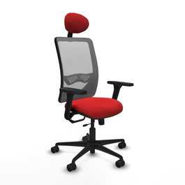 PIQUERAS Y CRESPO Silla de oficina Zulema con mecanismo Sincro/Traslack, Rojo y Gris