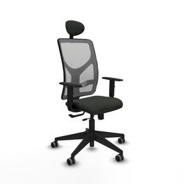 PIQUERAS Y CRESPO Silla de oficina Motilla con mecanismo Sincro/Traslack, Negro y Gris