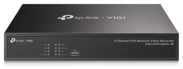 TP-Link VIGI NVR1004H-4P NVR de 4 canales con PoE TP-Link VIGI NVR1004H-4P NVR de 4 canales con PoE