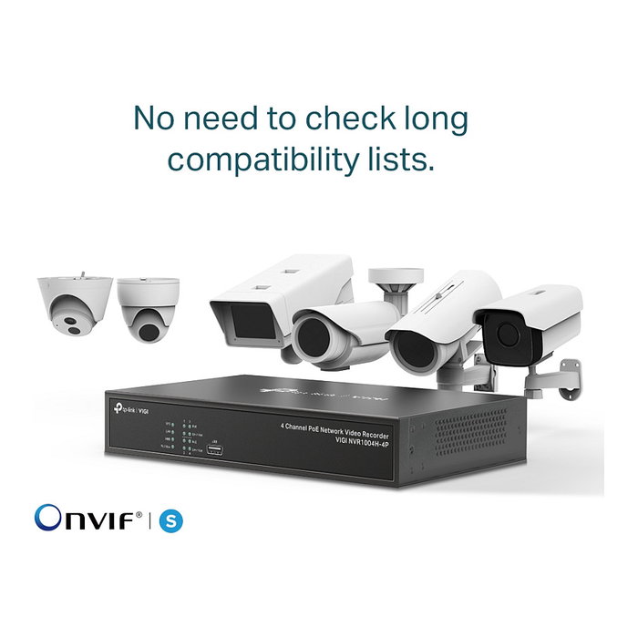 TP-Link VIGI NVR1004H-4P Grabador de vídeo en red de 4 canales con PoE+