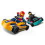 Lego 60400 City Karts y Pilotos de Carreras, Juguete con 2 Karting, con 2 Minifiguras de Conductor de Coche