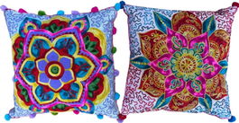 DKD Home Decor Cojin Indio Multicolor 40 x 40 cm (4 Unidades)