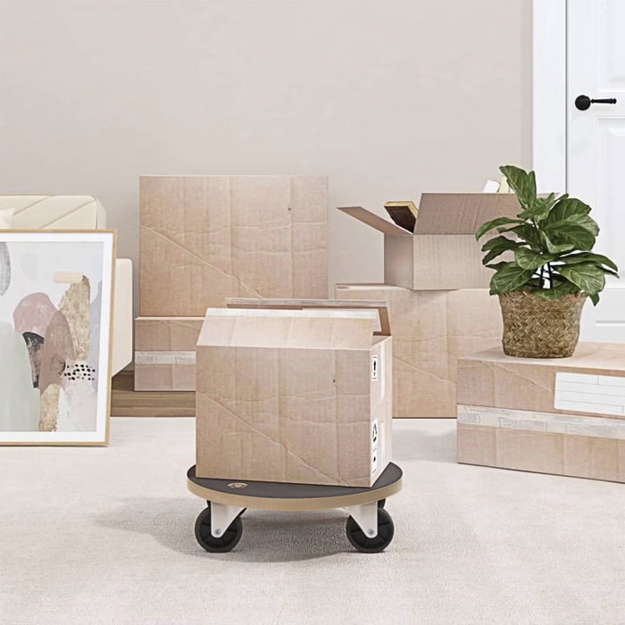 Bricotech Base de Madera Redonda con Ruedas 38x11cm