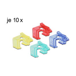 DeLOCK 86421 40 Piezas Klammer RJ45, Abrazaderas para Cable Multicolor, Ancho 17.2 mm