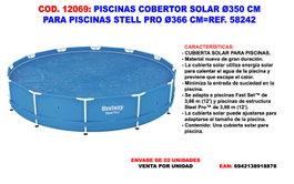 Steel Pro Cubierta Solar para Piscina Fast Set 366 cm