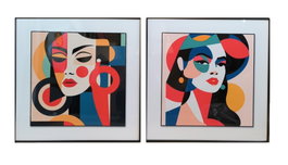 DKD Home Decor Cuadro Aluminio Mujer Abstracto (Pack de 2)