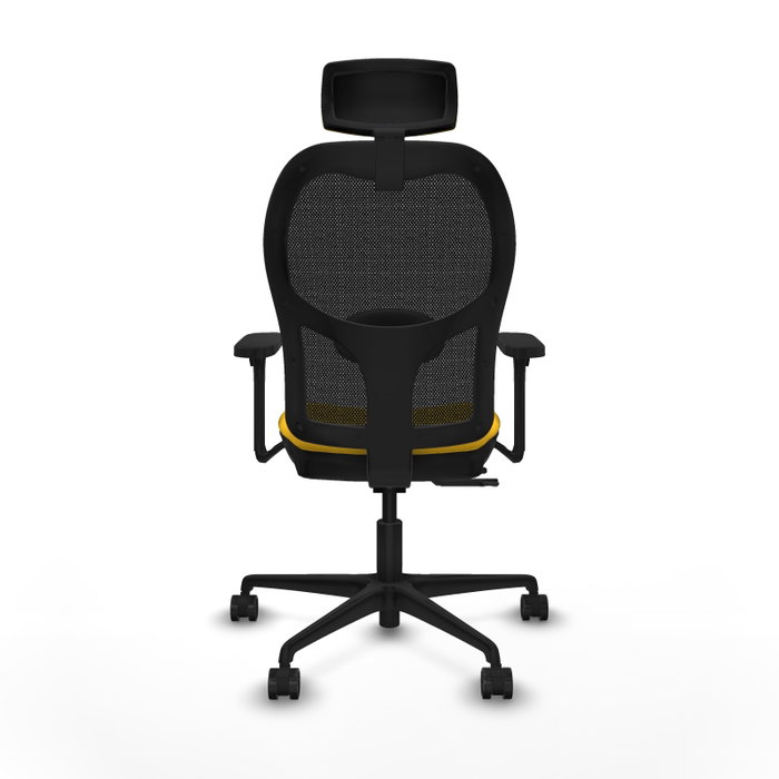 PIQUERAS Y CRESPO Silla de oficina Jorquera con mecanismo Sincro/Traslack, Amarillo y Negro