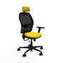 PIQUERAS Y CRESPO Silla de oficina Jorquera con mecanismo Sincro/Traslack, Amarillo y Negro