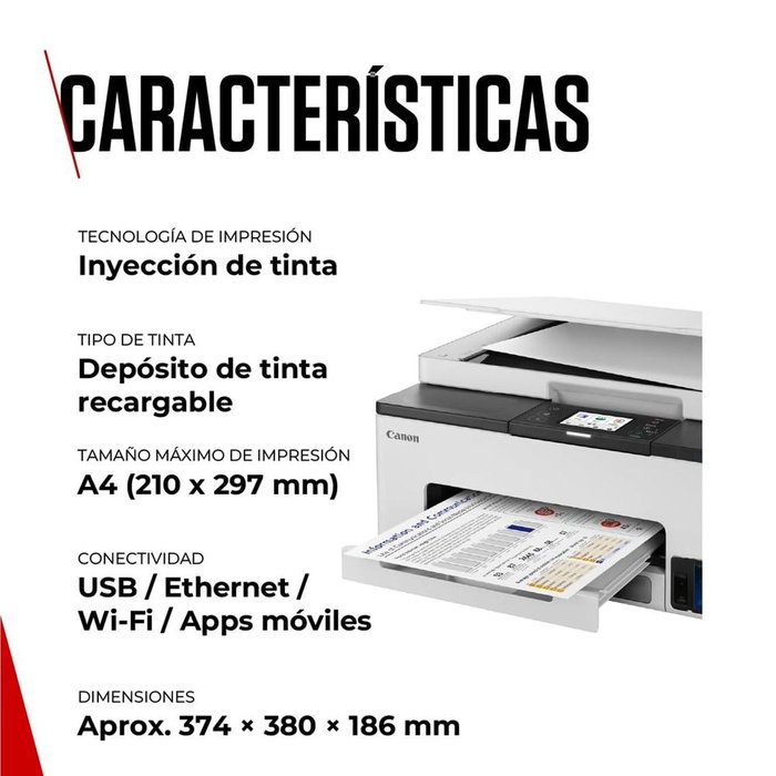 Canon Maxify GX1050 Multifunción Inyección de Tinta con Depósitos, Wi-Fi y Ethernet Canon Maxify GX1050 Multifunción Inyección de Tinta con Depósitos, Wi-Fi y Ethernet