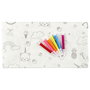 Party Time Mantel para Colorear con 5 Rotuladores, Unicornio, Llama, 120x180cm
