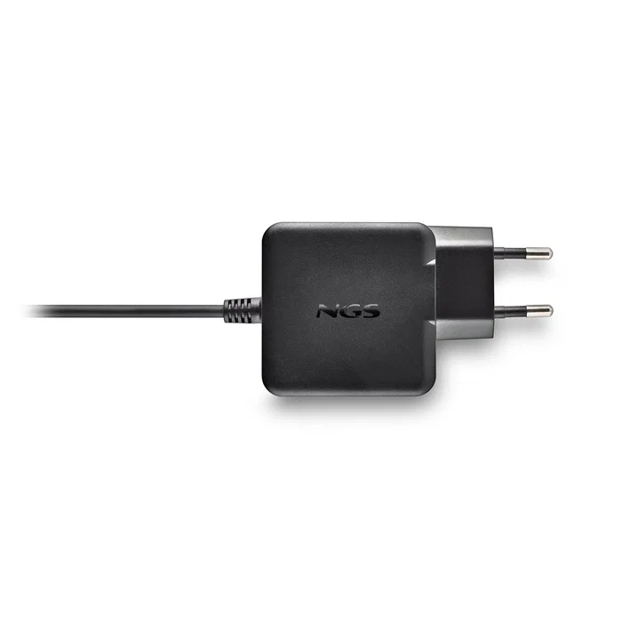 NGS Cargador de Pared GaN 45W USB-C (GAN45W-C) con PD 3.0, PPS, para Portátil, Tablet y Smartphone, Negro, Cable 1.5m