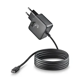 NGS Cargador de Pared GaN 45W USB-C (GAN45W-C) con PD 3.0, PPS, para Portátil, Tablet y Smartphone, Negro, Cable 1.5m