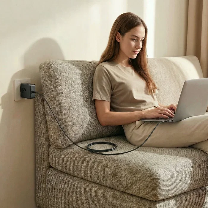 NGS Cargador de Pared GaN 45W USB-C (GAN45W-C) con PD 3.0, PPS, para Portátil, Tablet y Smartphone, Negro, Cable 1.5m