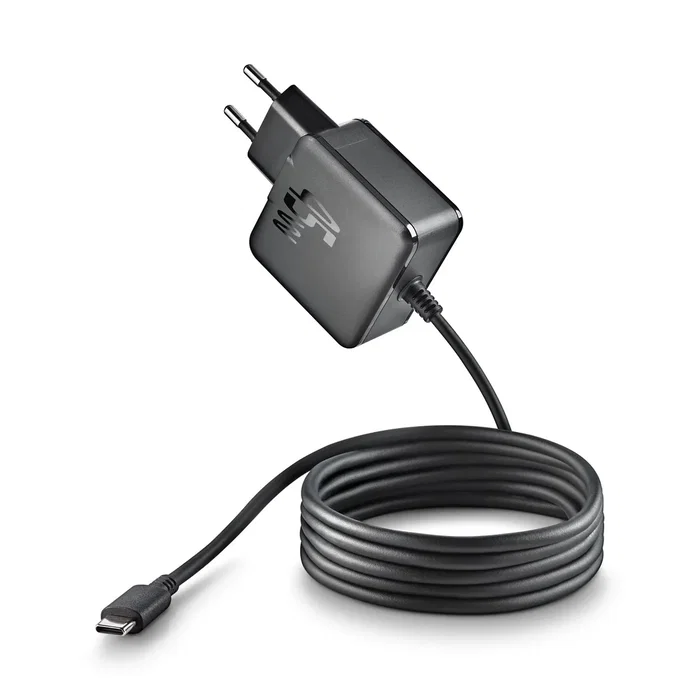 NGS Cargador de Pared GaN 45W USB-C (GAN45W-C) con PD 3.0, PPS, para Portátil, Tablet y Smartphone, Negro, Cable 1.5m