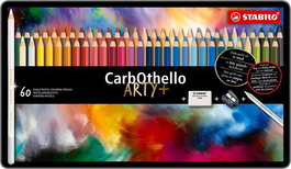 STABILO Carbothello Lápices de Colores Tiza/Pastel con Estuche de Metal de 60 Unidades