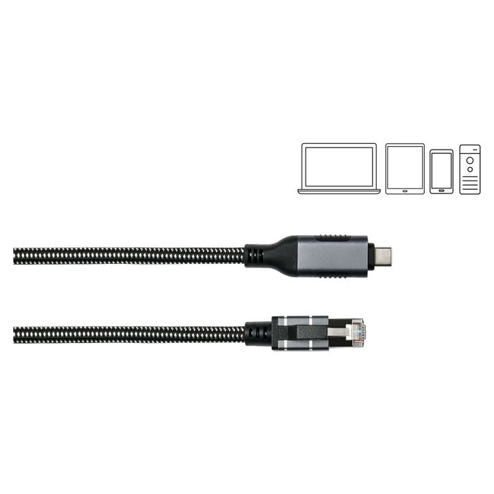GoodConnections Cable Ethernet USB-C a RJ45 1,5m Antracita