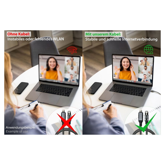GoodConnections Cable Ethernet USB-C a RJ45 1,5m Antracita