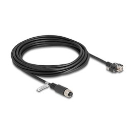 DeLOCK Cable Industrial M12 A-codificado 8 Pin Hembra a RJ45 Macho Cat.5e FTP 5 m Negro