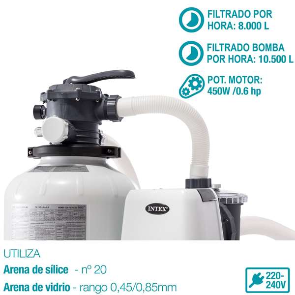 Intex Depuradora Filtro Arena Electr (220/240V) 10500 L/H