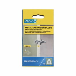 Rapid Anclajes metálicos de expansión para placas de yeso de 3-20 mm, Paquete de 50