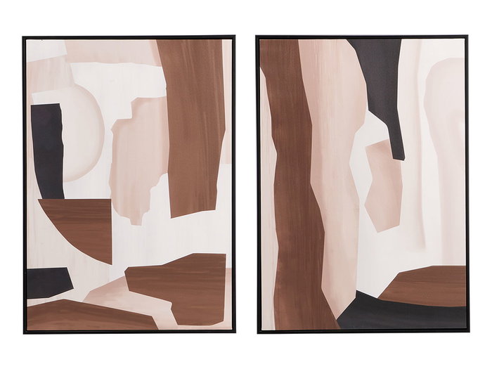 Giftdecor Cuadro Abstracto Surtidos Beige y Marrón Marco Negro 50x70 cm Lienzo Madera MDF (Set de 4) Giftdecor Cuadro Abstracto Surtidos Beige y Marrón Marco Negro 50x70 cm Lienzo Madera MDF (Set de 4)