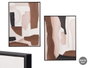 Giftdecor Cuadro Abstracto Surtidos Beige y Marrón Marco Negro 50x70 cm Lienzo Madera MDF (Set de 4)