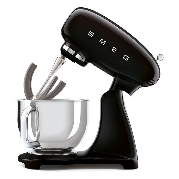 Smeg SMF03BLEU Batidora de varillas, Negro, 800W, 4.8L, Aluminio y acero inoxidable