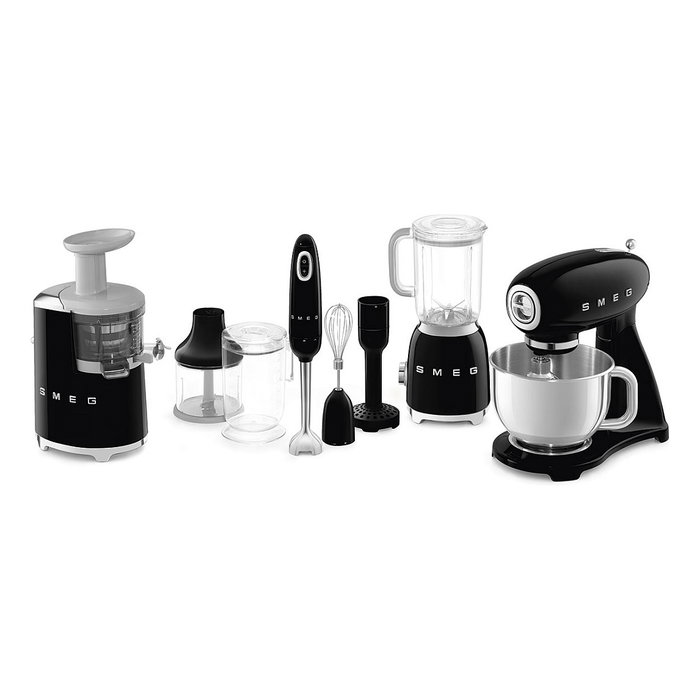 Smeg SMF03BLEU Batidora de varillas, Negro, 800W, 4.8L, Aluminio y acero inoxidable