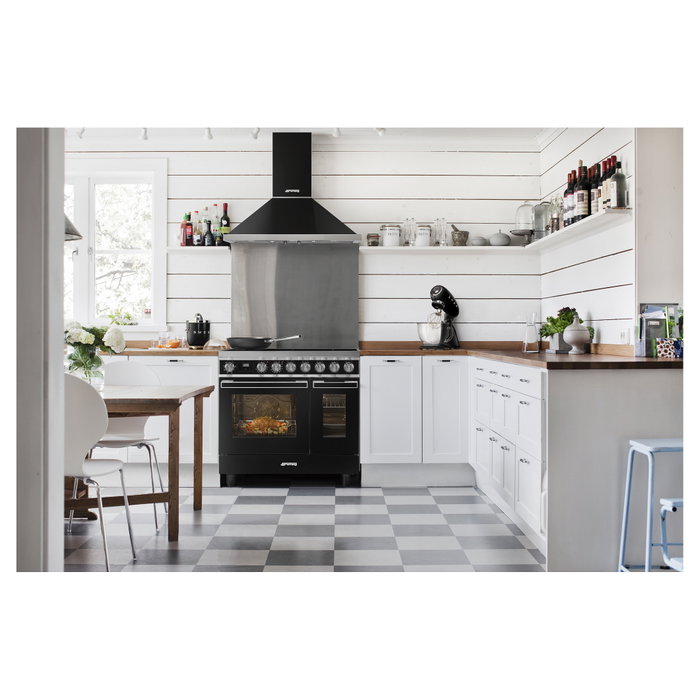 Smeg SMF03BLEU Batidora de varillas, Negro, 800W, 4.8L, Aluminio y acero inoxidable