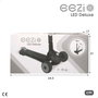 EEZI Patinete de 3 ruedas negro con luces y manillar plegable