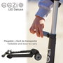 EEZI Patinete de 3 ruedas negro con luces y manillar plegable