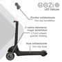 EEZI Patinete de 3 ruedas negro con luces y manillar plegable