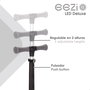 EEZI Patinete de 3 ruedas negro con luces y manillar plegable