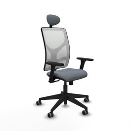 PIQUERAS Y CRESPO Silla de oficina Motilla con mecanismo Sincro, Gris y Blanco